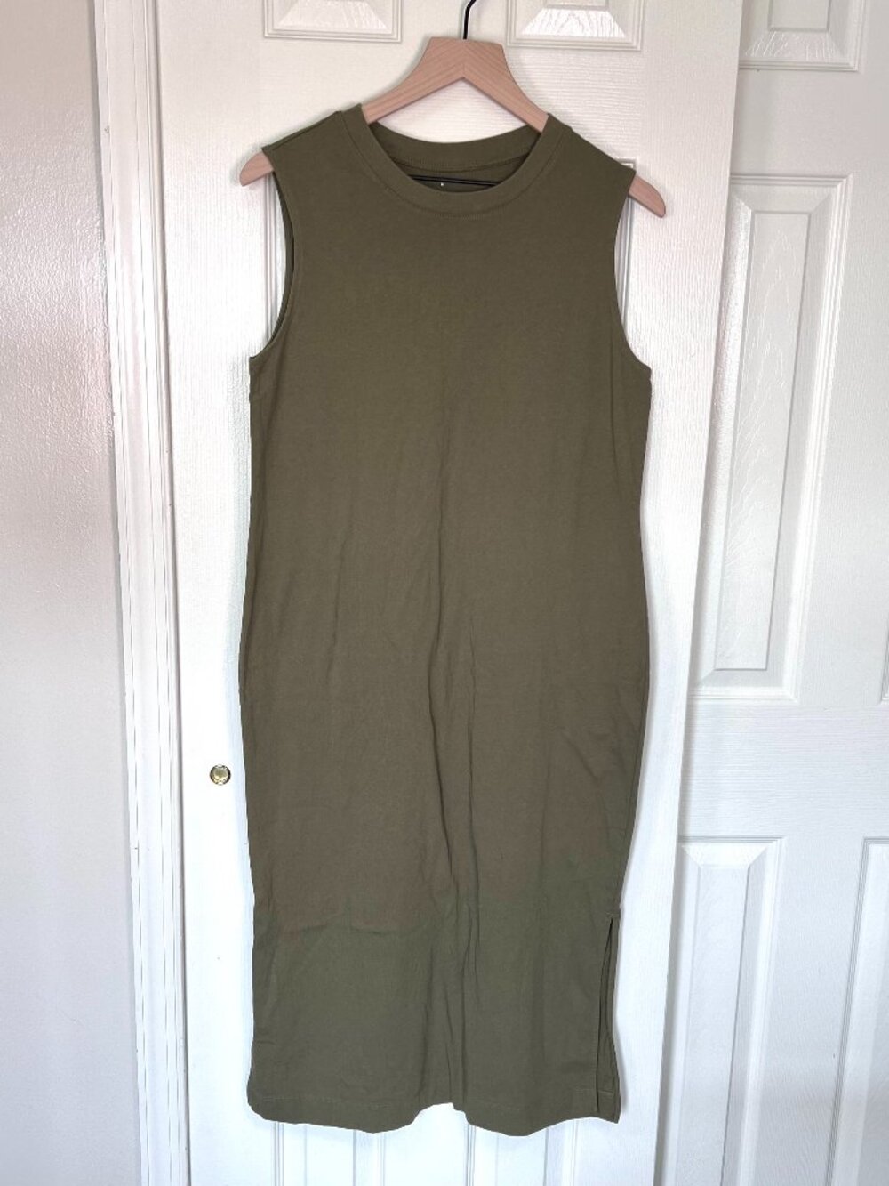 Everlane Sleeveless Midi Shirt Dress Sage Green Size Medium NWOT